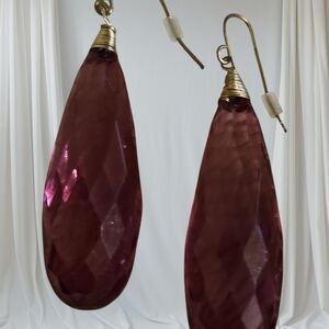 Elegant Purple Teardrop Earrings